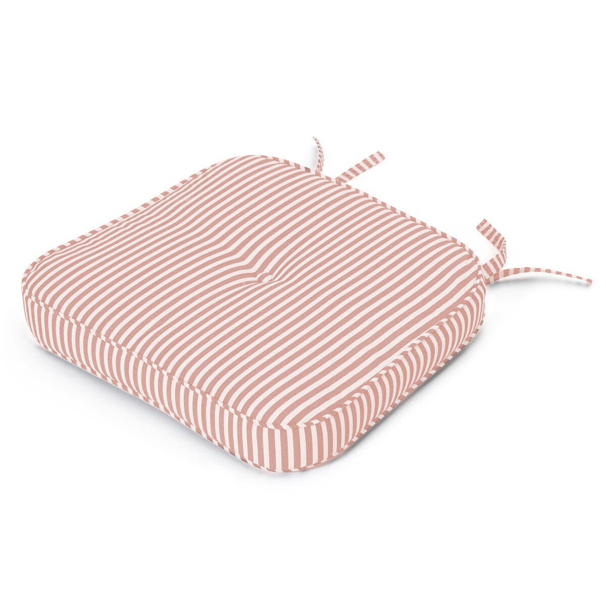 Pink Stripe Chair Cushion in studio