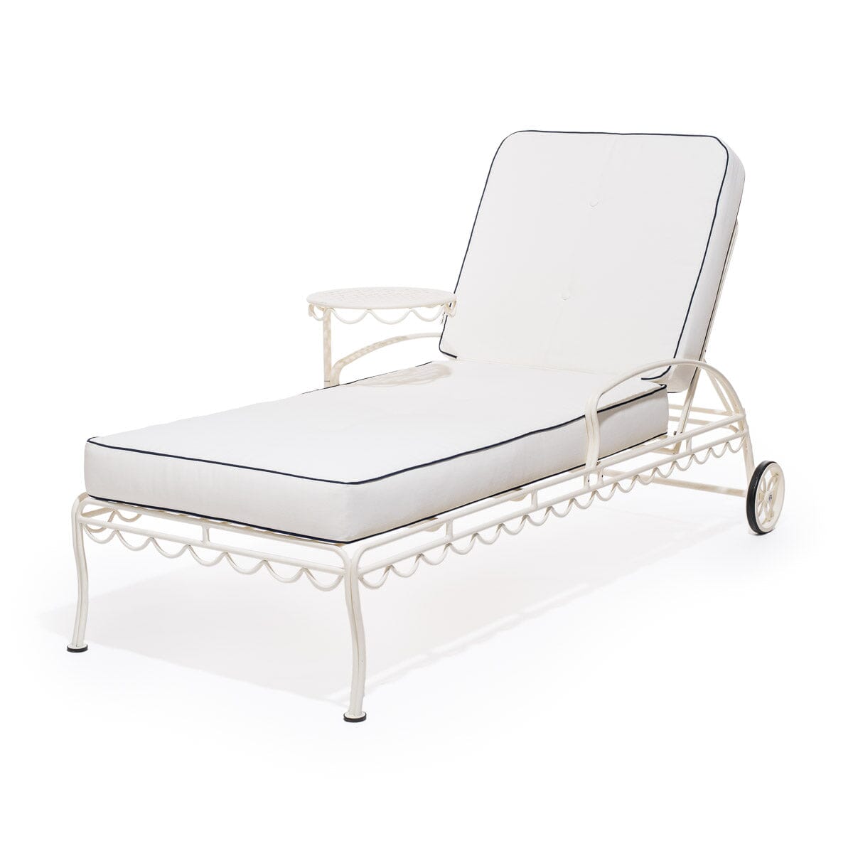 The Al Fresco Sun Lounger Cushion - Rivie White Al Fresco Sun Lounger Cushions Business & Pleasure Co 