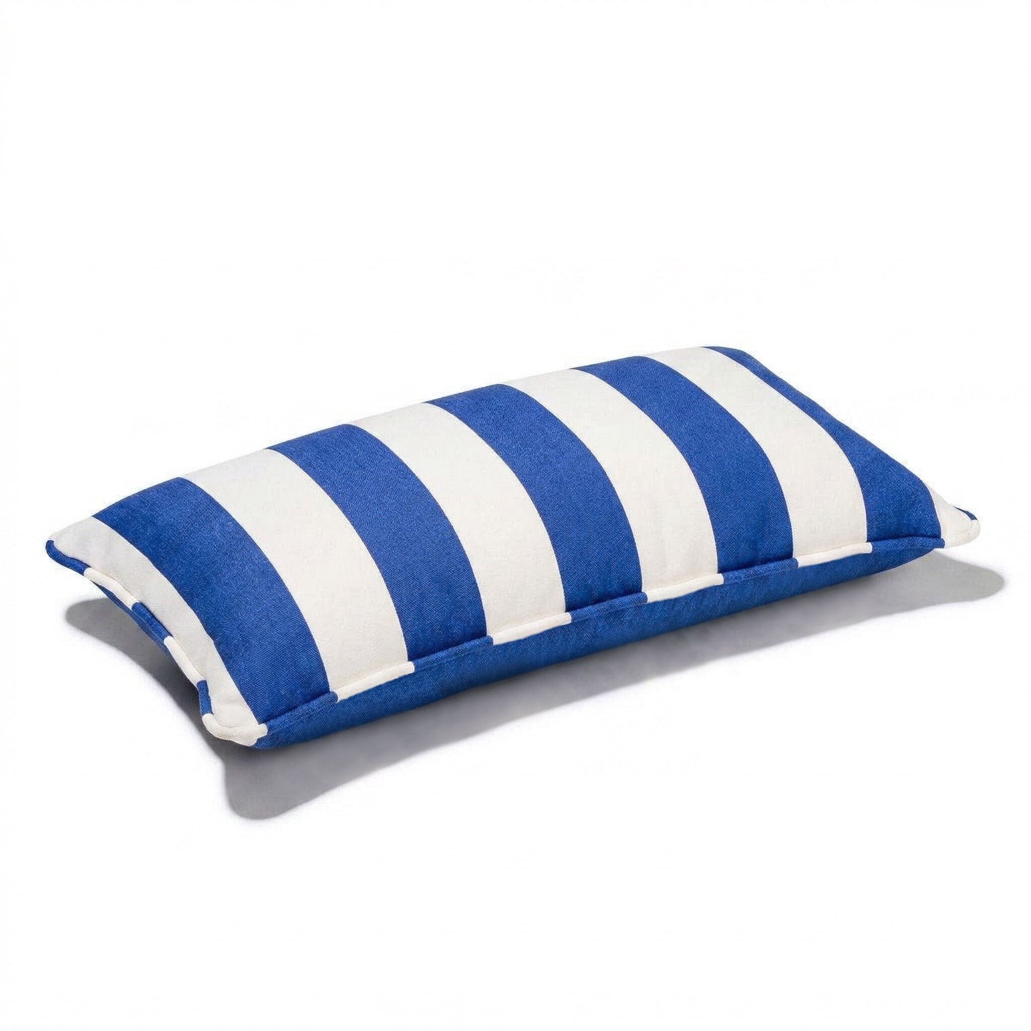 The Rectangle Throw Pillow - Crew Mediterranean Blue Stripe Rectangle Throw Pillow Business & Pleasure Co. 