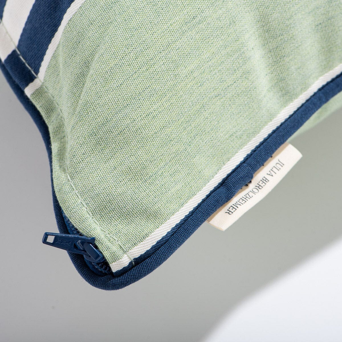 The Rectangle Throw Pillow x Julia Berolzheimer in Green Stripes B&P Co. x Julia Berolzheimer 