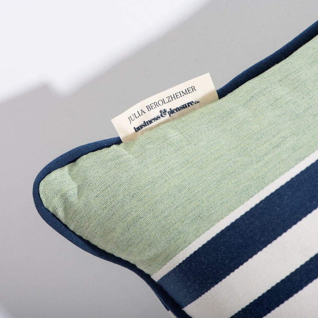 The Euro Throw Pillow x Julia Berolzheimer in Green Stripes B&P Co. x Julia Berolzheimer 