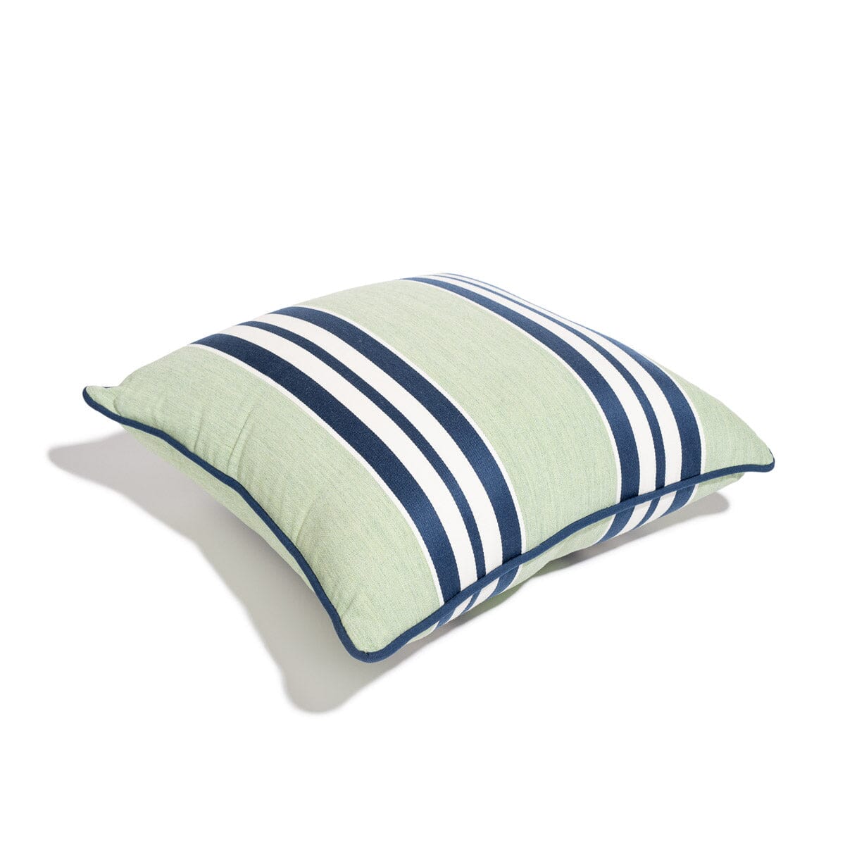 Product image of The Small Square Throw Pillow x Julia Berolzheimer in Green Stripes B&P Co. x Julia Berolzheimer 