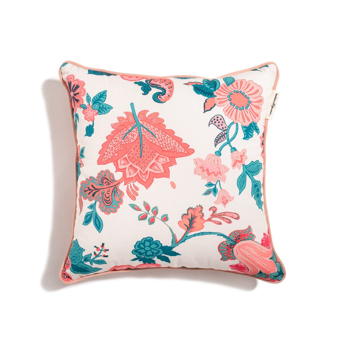 The Small Square Throw Pillow - Paisley Bay Palm Pink Small Square Throw Business & Pleasure Co. 