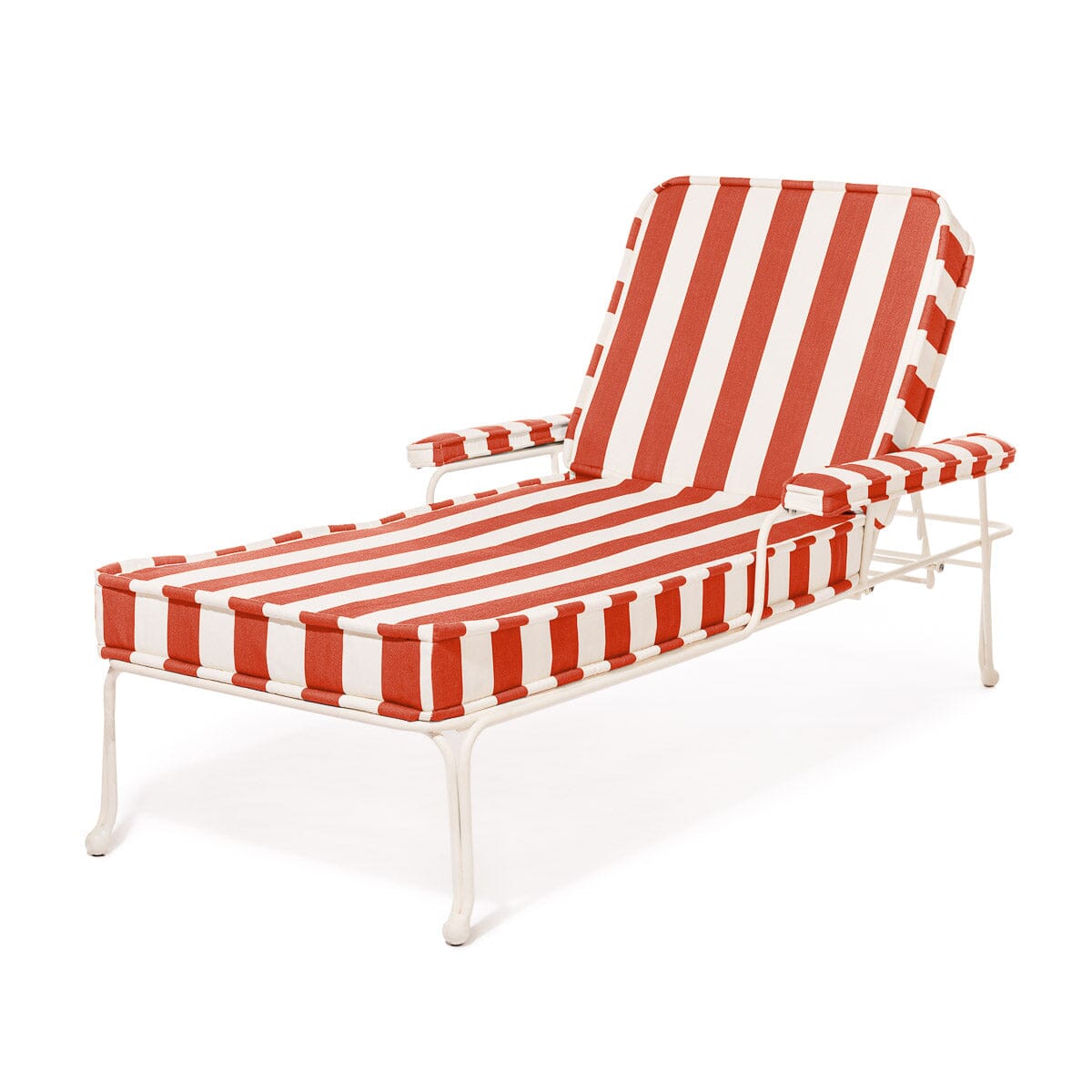 The Waterhouse Sun Lounger in Crew Le Sirenuse Stripe | Antique White Frame Bundle Business & Pleasure Co. 