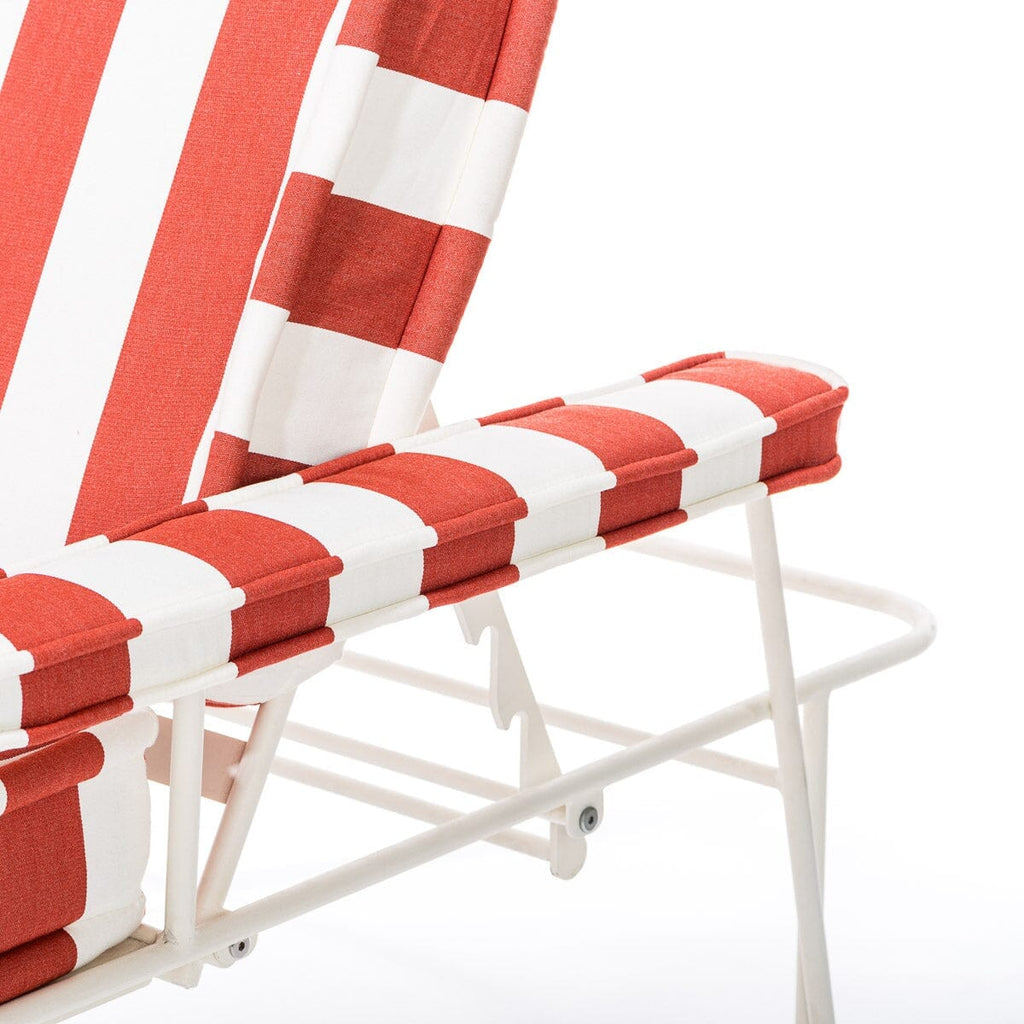 The Waterhouse Sun Lounger - Armrest Set - Crew Le Sirenuse Stripe Waterhouse Sun Lounger Armrest Set Business & Pleasure Co. 