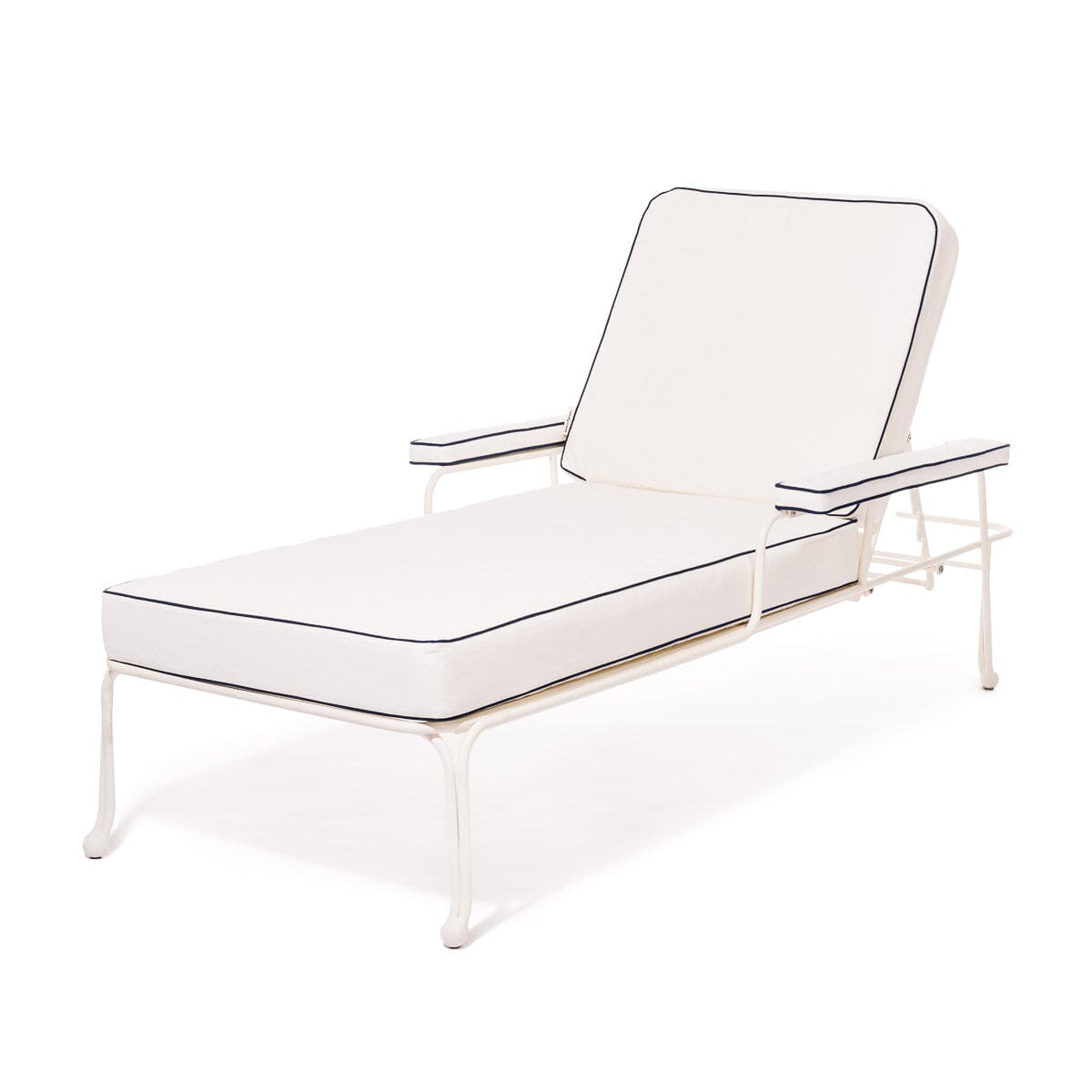 The Waterhouse Sun Lounger in Rivie White | Antique White Frame Bundle Business & Pleasure Co. 