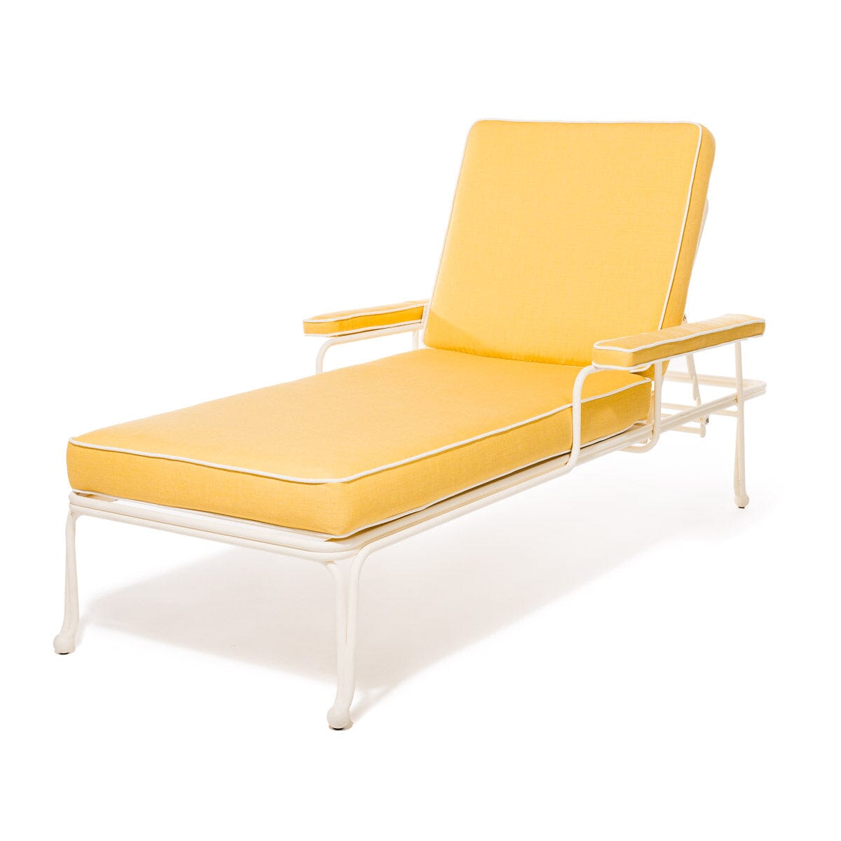 Product image of The Waterhouse Sun Lounger in Sunbleached Yellow | Antique White Frame Bundle Business & Pleasure Co. 