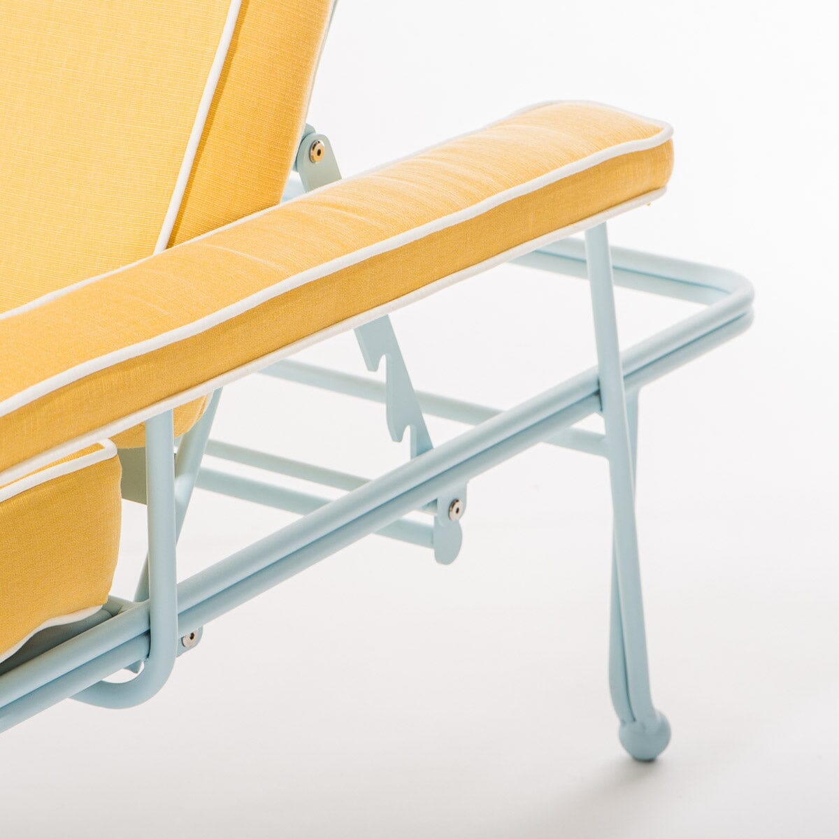 The Waterhouse Sun Lounger in Sunbleached Yellow | Powder Blue Frame Bundle Business & Pleasure Co. 