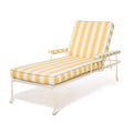 The Waterhouse Sun Lounger in Tuuli Stripe Yellow | Antique White Frame Bundle Business & Pleasure Co. 