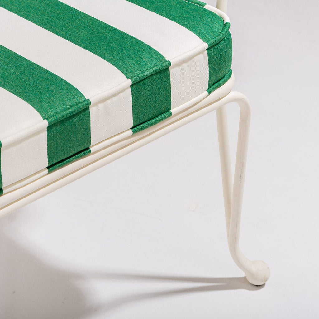 The Waterhouse Dining Chair in Crew Canyon Green Stripe | Antique White Frame Bundle Business & Pleasure Co. 