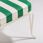 The Waterhouse Dining Chair in Crew Canyon Green Stripe | Antique White Frame Bundle Business & Pleasure Co. 