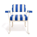 The Waterhouse Dining Chair in Crew Mediterranean Blue Stripe | Antique White Frame Bundle Business & Pleasure Co. 