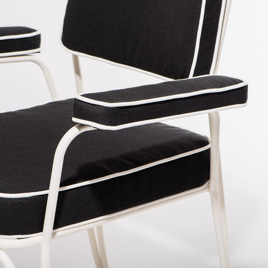 The Waterhouse Dining Chair in Rivie Black | Antique White Frame Bundle Business & Pleasure Co. 