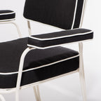 The Waterhouse Dining Chair in Rivie Black | Antique White Frame Bundle Business & Pleasure Co. 