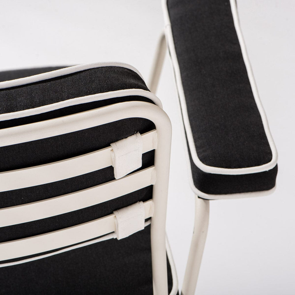 The Waterhouse Dining Chair in Rivie Black | Antique White Frame Bundle Business & Pleasure Co. 
