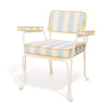 Swatch for The Waterhouse Dining Chair in Tuuli Stripe Blue | Antique White Frame