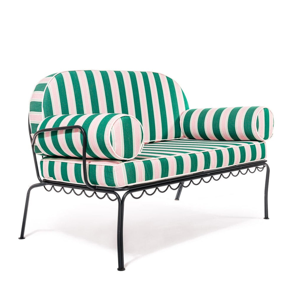 The Al Fresco Love Seat Slip Cover Set - Bistro Green Stripe Al Fresco Love Seat Slip Cover Set Business & Pleasure Co. 
