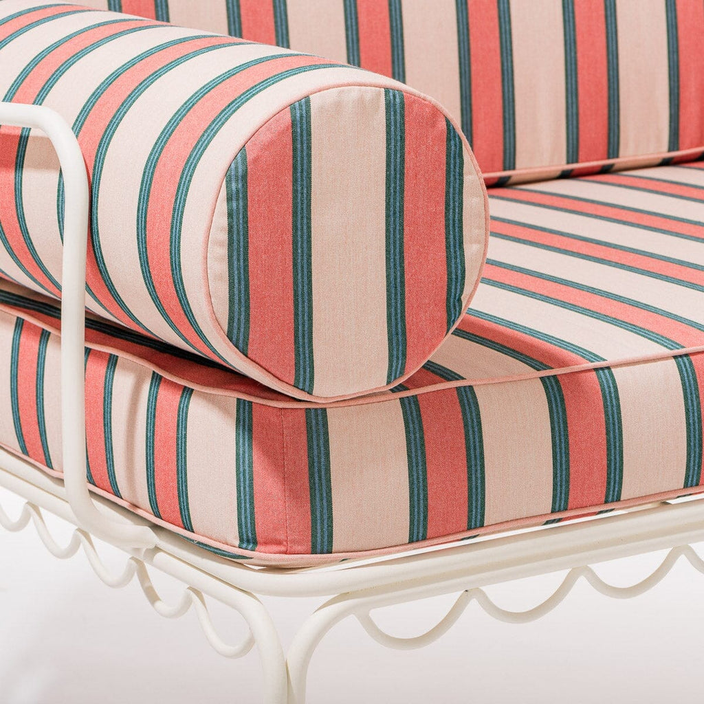 The Al Fresco Love Seat Slip Cover Set - Bistro Dusty Pink Stripe Al Fresco Love Seat Slip Cover Set Business & Pleasure Co. 