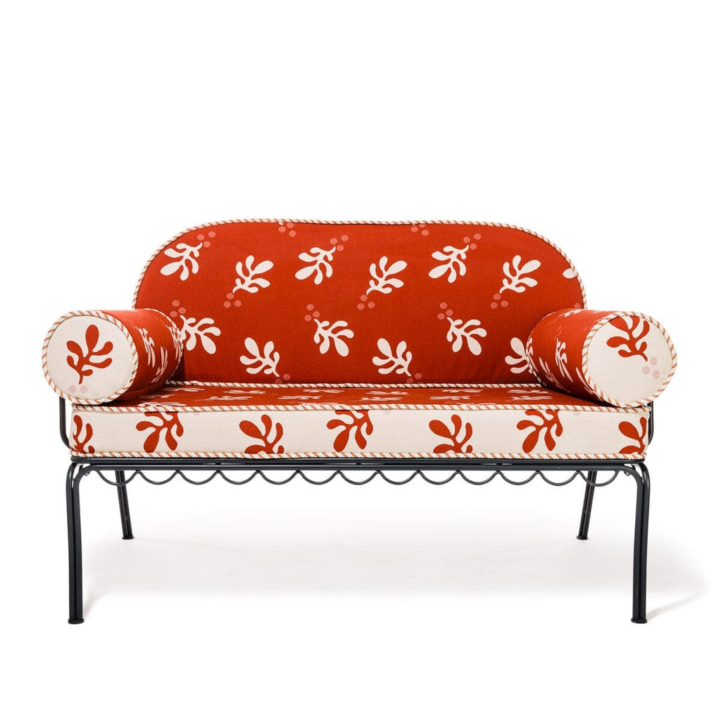 The Al Fresco Love Seat in Benoît Le Sirenuse Jacquard | Vintage Black Frame Bundle Business & Pleasure Co. 