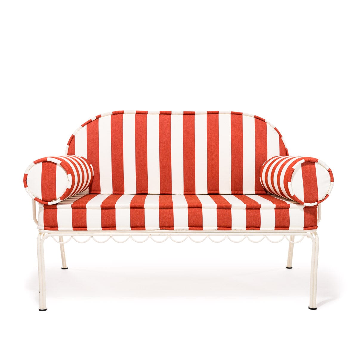 The Al Fresco Love Seat Slip Cover Set - Crew Le Sirenuse Stripe Al Fresco Love Seat Cushion Set Business & Pleasure Co. 