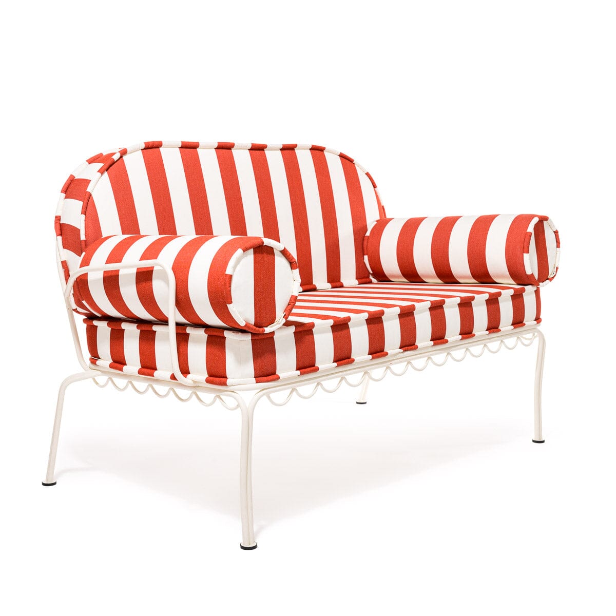 The Al Fresco Love Seat Slip Cover Set - Crew Le Sirenuse Stripe Al Fresco Love Seat Cushion Set Business & Pleasure Co. 