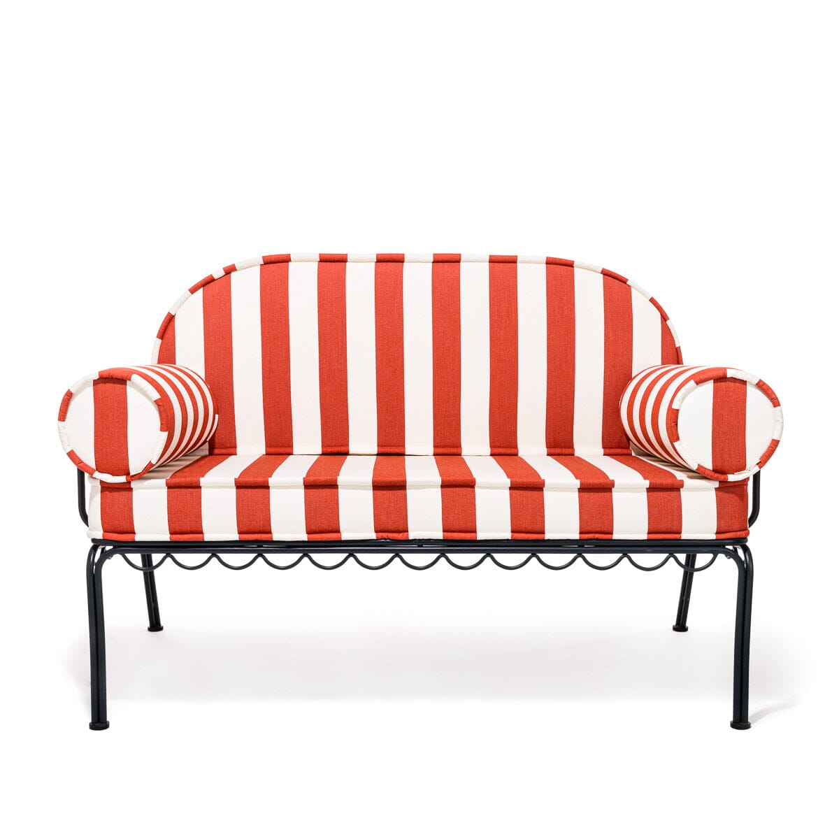 The Al Fresco Love Seat Slip Cover Set - Crew Le Sirenuse Stripe Al Fresco Love Seat Cushion Set Business & Pleasure Co. 