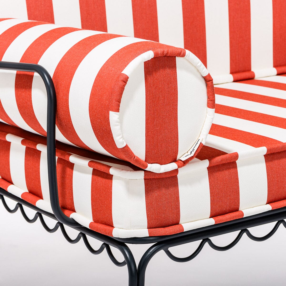 The Al Fresco Love Seat Slip Cover Set - Crew Le Sirenuse Stripe Al Fresco Love Seat Cushion Set Business & Pleasure Co. 