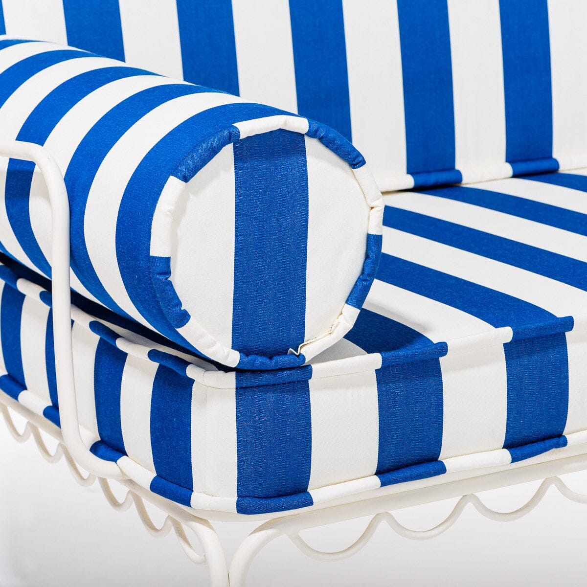 The Al Fresco Love Seat Slip Cover Set - Crew Mediterranean Blue Stripe Al Fresco Love Seat Slip Cover Set Business & Pleasure Co. 