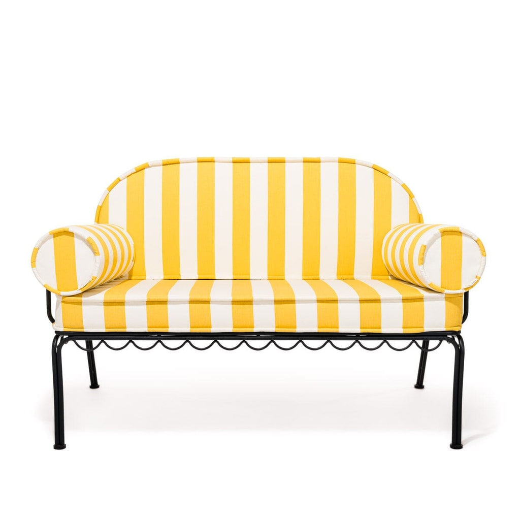 The Al Fresco Love Seat Slip Cover Set - Crew Mimosa Yellow Stripe Al Fresco Love Seat Slip Cover Set Business & Pleasure Co. 