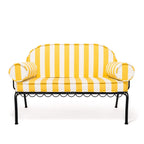 The Al Fresco Love Seat Slip Cover Set - Crew Mimosa Yellow Stripe Al Fresco Love Seat Slip Cover Set Business & Pleasure Co. 