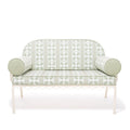 The Al Fresco Love Seat x Julia Berolzheimer in Jacquard Green | Antique White Frame Al Fresco Bundle Business & Pleasure Co. 