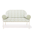 The Al Fresco Love Seat x Julia Berolzheimer in Jacquard Green | Antique White Frame Al Fresco Bundle Business & Pleasure Co. 