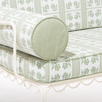 The Al Fresco Love Seat x Julia Berolzheimer in Jacquard Green | Antique White Frame Al Fresco Bundle Business & Pleasure Co. 