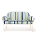 The Al Fresco Love Seat Slip Cover Set x Julia Berolzheimer in Green Stripes B&P Co. x Julia Berolzheimer 