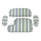 The Al Fresco Love Seat Slip Cover Set x Julia Berolzheimer in Green Stripes B&P Co. x Julia Berolzheimer 