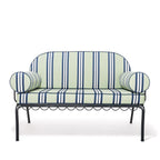 The Al Fresco Love Seat Slip Cover Set x Julia Berolzheimer in Green Stripes B&P Co. x Julia Berolzheimer 