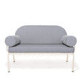 The Al Fresco Love Seat in Lauren's Navy Stripe | Antique White Frame Bundle Business & Pleasure Co. 
