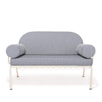 The Al Fresco Love Seat in Lauren's Navy Stripe | Antique White Frame Bundle Business & Pleasure Co. 