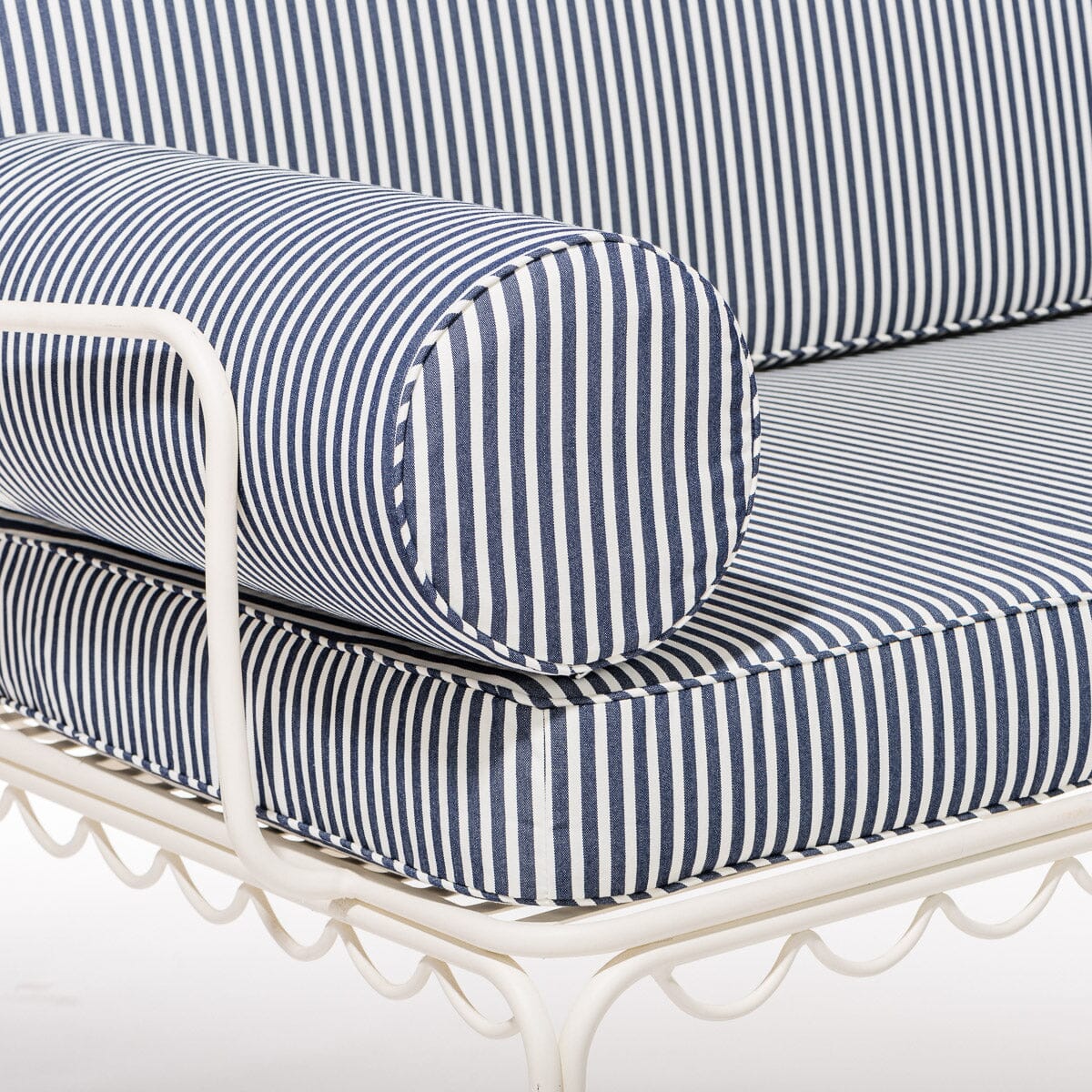 The Al Fresco Love Seat Cushion Cover Set - Lauren's Navy Stripe Al Fresco Love Seat Cushion Set Business & Pleasure Co. 