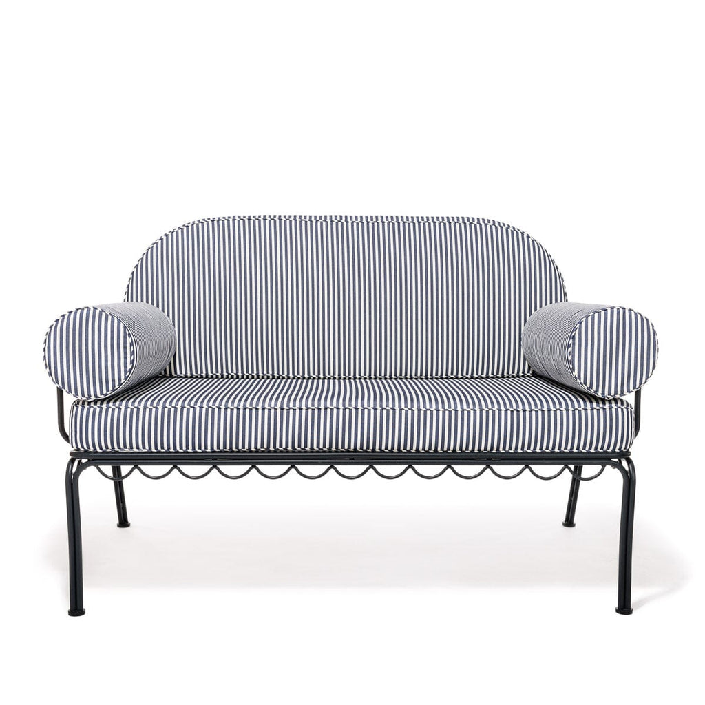 The Al Fresco Love Seat Cushion Cover Set - Lauren's Navy Stripe Al Fresco Love Seat Cushion Set Business & Pleasure Co. 