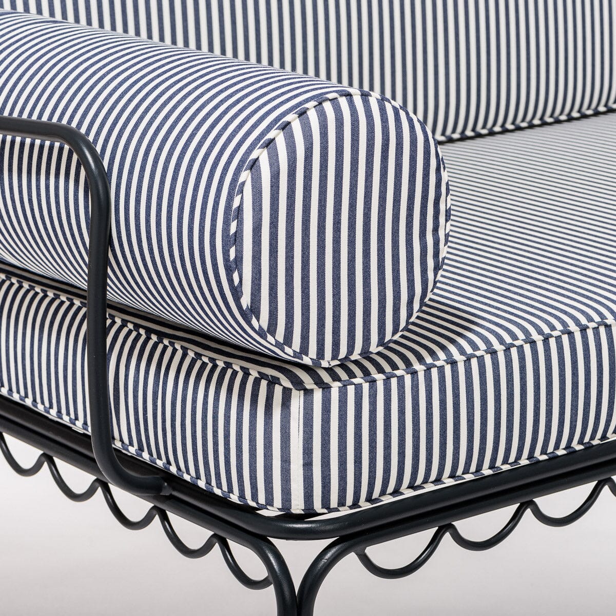 The Al Fresco Love Seat Cushion Cover Set - Lauren's Navy Stripe Al Fresco Love Seat Cushion Set Business & Pleasure Co. 