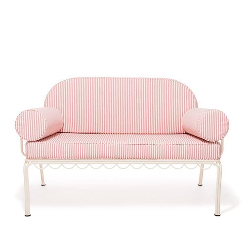 The Al Fresco Love Seat Cushion Cover Set - Lauren's Pink Stripe Al Fresco Love Seat Cushion Set Business & Pleasure Co. 
