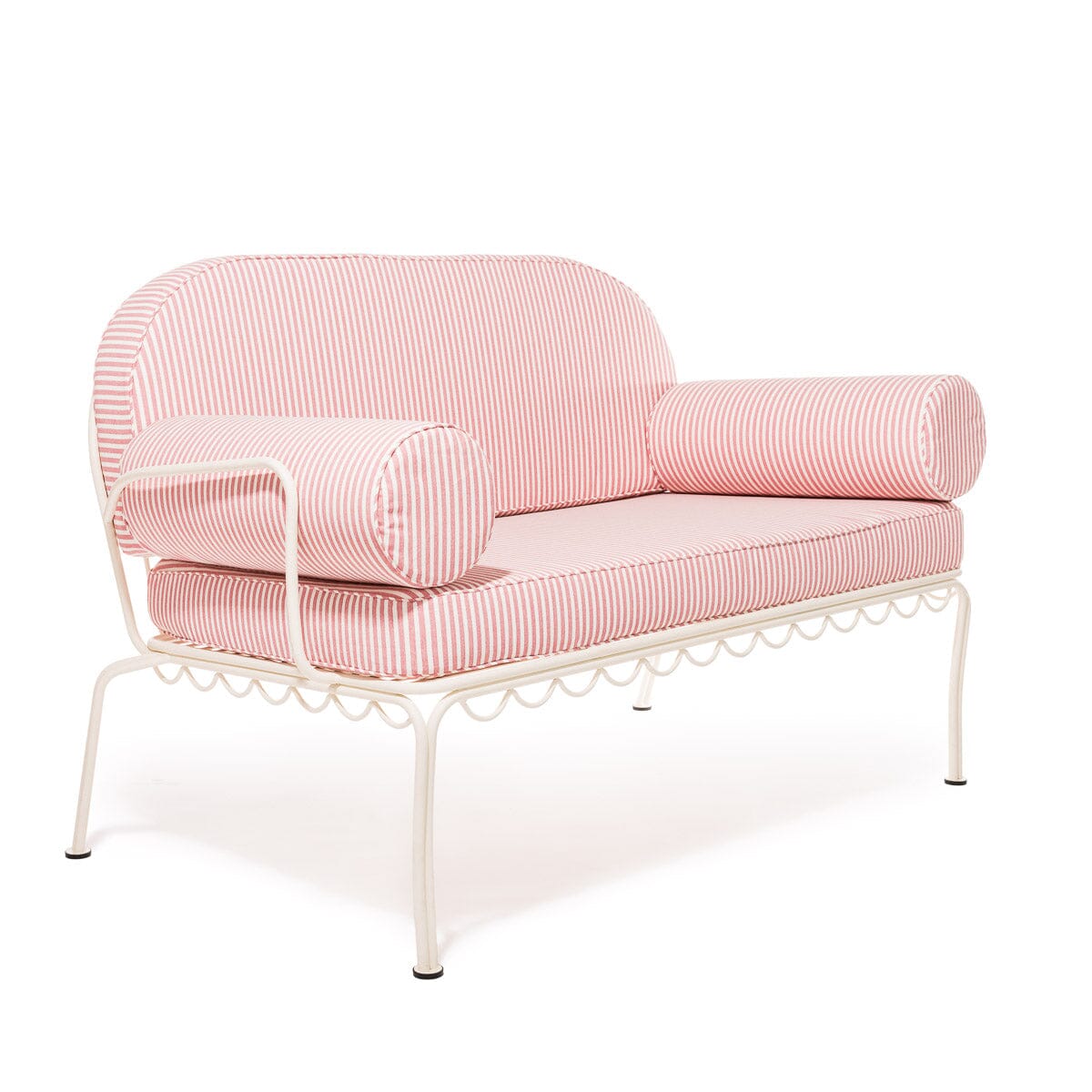 The Al Fresco Love Seat Cushion Cover Set - Lauren's Pink Stripe Al Fresco Love Seat Cushion Set Business & Pleasure Co. 