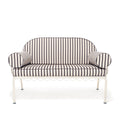The Al Fresco Love Seat in Monaco Black Stripe | Antique White Frame Bundle Business & Pleasure Co. 
