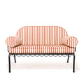 The Al Fresco Love Seat in Monaco Le Sirenuse Stripe | Vintage Black Frame Bundle Business & Pleasure Co. 