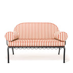 The Al Fresco Love Seat in Monaco Le Sirenuse Stripe | Vintage Black Frame Bundle Business & Pleasure Co. 