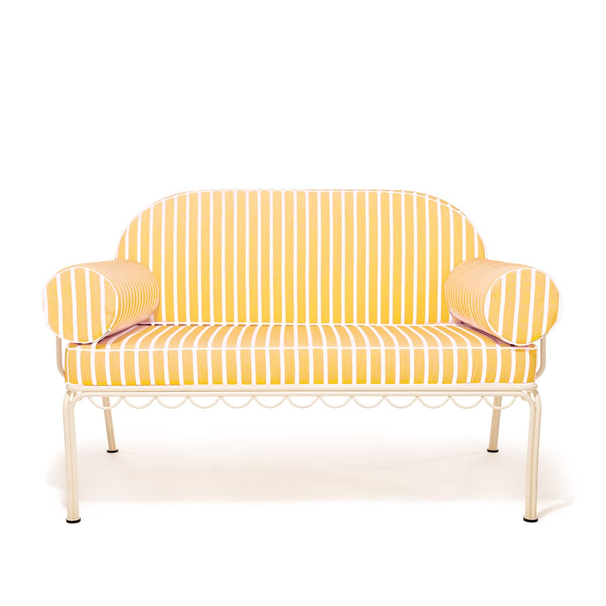 The Al Fresco Love Seat Cushion Cover Set - Monaco Mimosa Stripe Al Fresco Love Seat Cushion Set Business & Pleasure Co. 