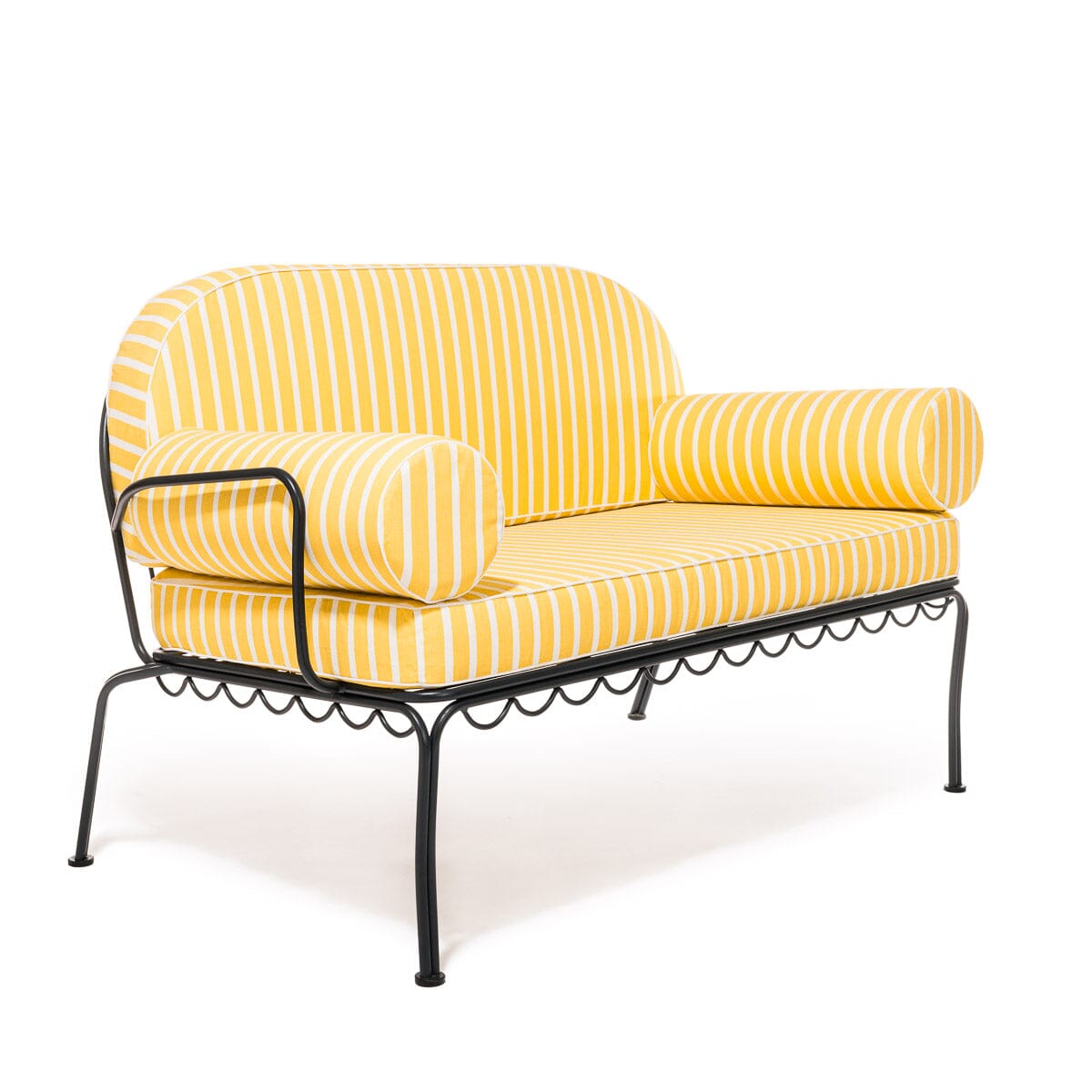 The Al Fresco Love Seat Cushion Cover Set - Monaco Mimosa Stripe Al Fresco Love Seat Cushion Set Business & Pleasure Co. 