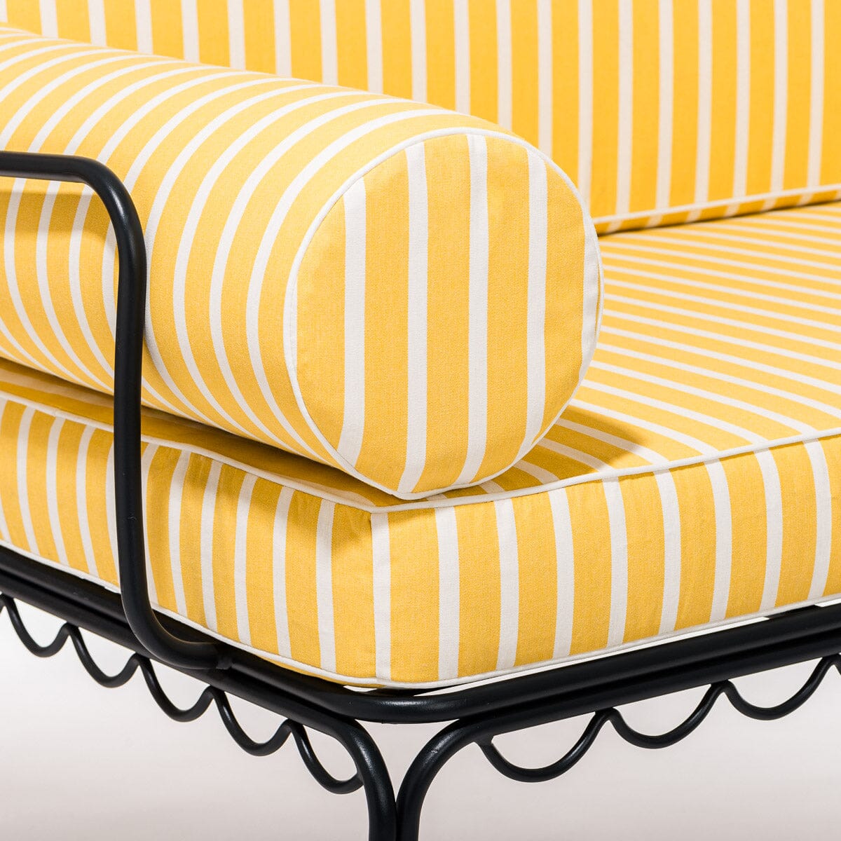 The Al Fresco Love Seat Cushion Cover Set - Monaco Mimosa Stripe Al Fresco Love Seat Cushion Set Business & Pleasure Co. 