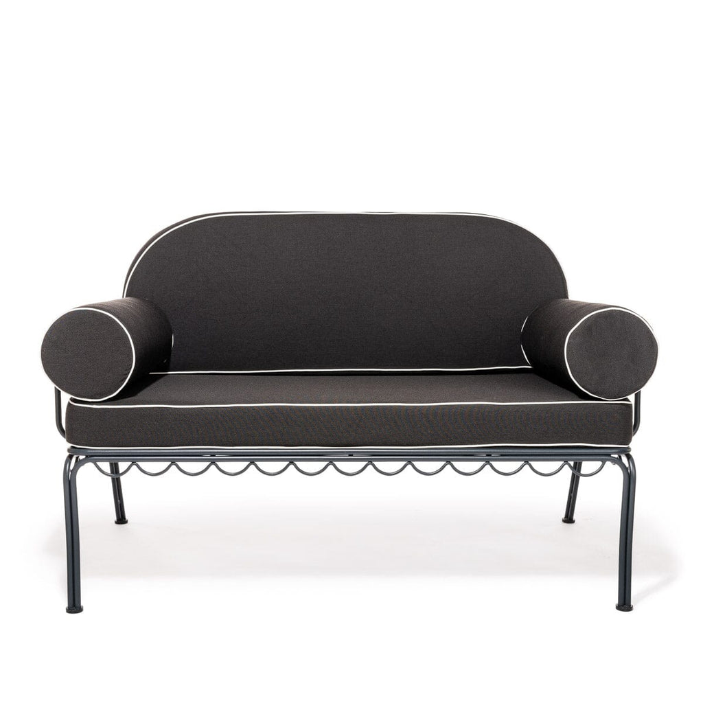 The Al Fresco Love Seat Cushion Cover Set - Rivie Black Al Fresco Love Seat Cushion Set Business & Pleasure Co. 